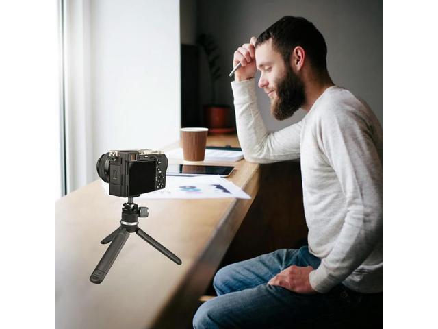 Extendable Tripod with 1/4 Screw Mount Camera Handle Grip Portable Table Tripod for Video Recording/Selfies/Live Stream/Vlogging
