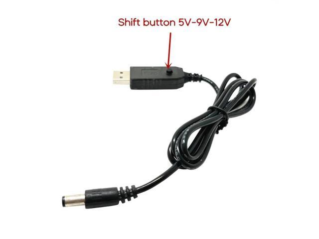 USB 5V to DC 9V 12V Power Boost Line Adapter USB to 5.5x2.5mm Round Hole Connector Converter Cable USB Step-up Cord