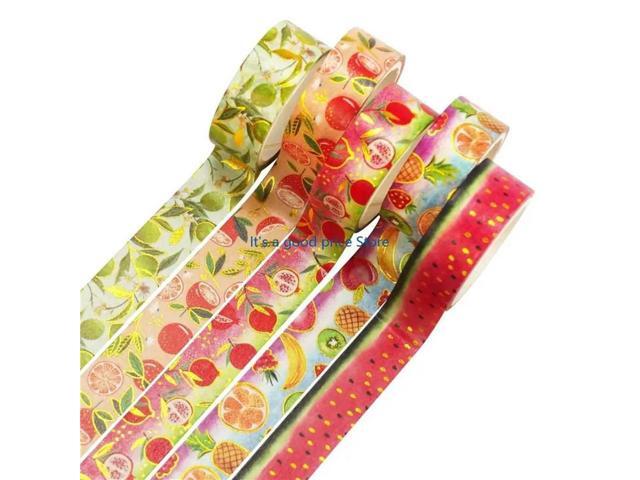 10Rolls Fruit Tape 15mmX9.8ft Decorative Tape Aesthetic Paper Tape for Scrapbooking Journal Notebook Album Packaging