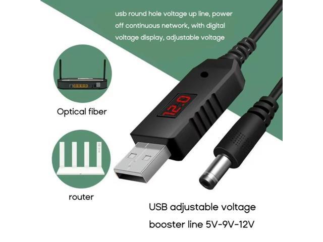 USB 5V to DC 9V 12V Power Boost Line Adapter USB to 5.5x2.5mm Round Hole Connector Converter Cable USB Step-up Cord