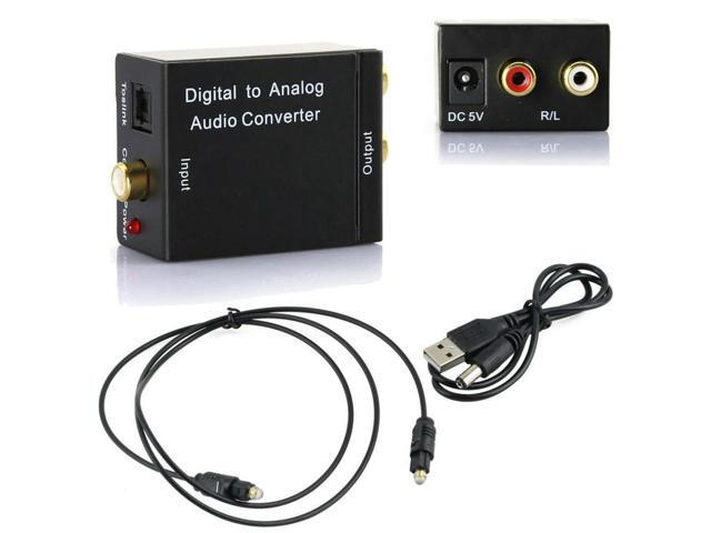 Coaxial Toslink To Analog RCA L/R Adapter Black Optical Coax Toslink RCA Audio Adapter Audio Decoder