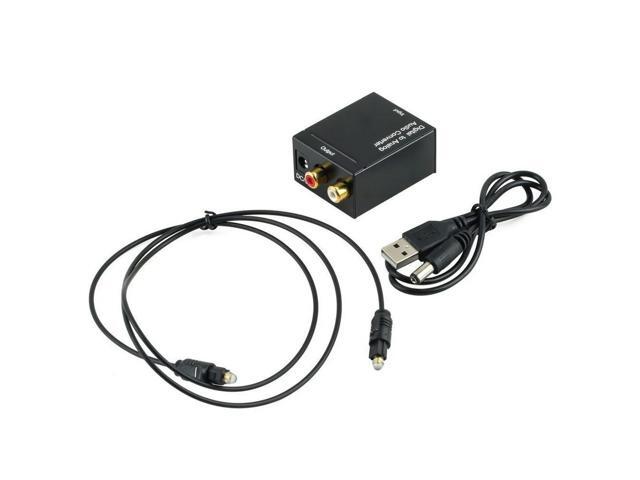 Coaxial Toslink To Analog RCA L/R Adapter Black Optical Coax Toslink RCA Audio Adapter Audio Decoder