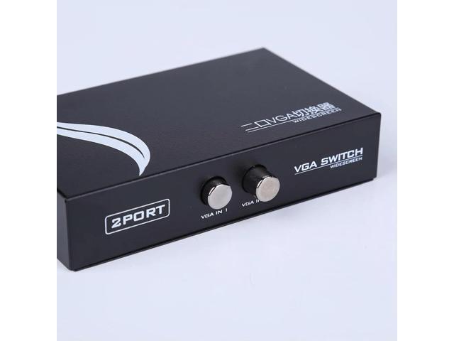 2 in 1 Out 2 Port VGA Splitter Box 130MHz Bandwidth VGA Switch 2 PC To 1 Monitor Switcher Box for PC Monitor