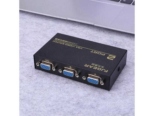 2 in 1 Out 2 Port VGA Splitter Box 130MHz Bandwidth VGA Switch 2 PC To 1 Monitor Switcher Box for PC Monitor