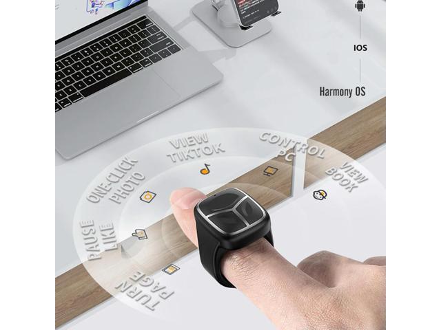 Wireless Remote Control Ring Bluetooth-compatible 5.3 Mini Remote Control 10m Effective Distance for Watching Video
