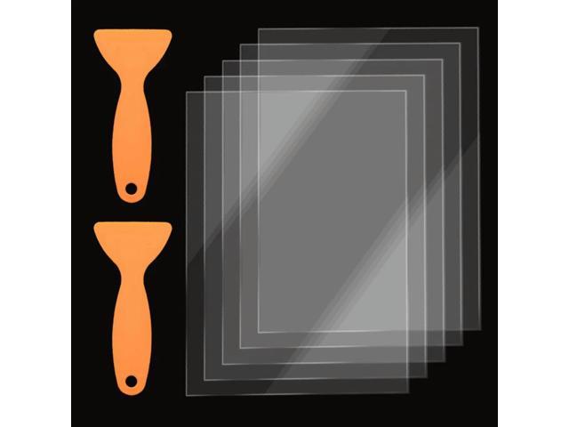 5PCS FEP Film 200x140x0.15 mm LCD SLA Resin Film Sheet for UV DLP 3D Printers, with 2pcs Replacement Plastic Spatulas