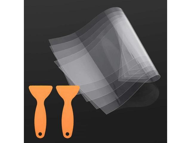 5PCS FEP Film 200x140x0.15 mm LCD SLA Resin Film Sheet for UV DLP 3D Printers, with 2pcs Replacement Plastic Spatulas