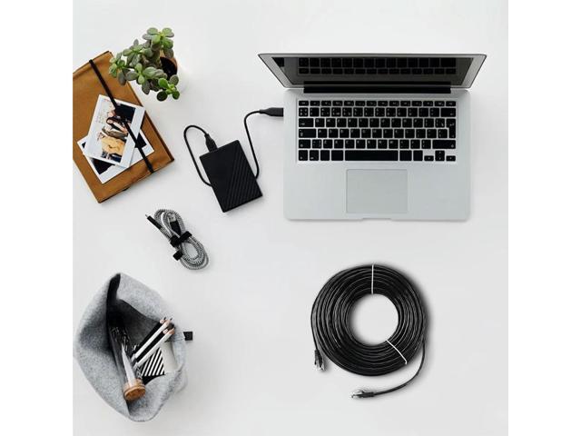 Cat6 External Ethernet Cable Heavy Duty Network Patch Cable Double Jackets Internet Cord for in Wall Direct Burial Router