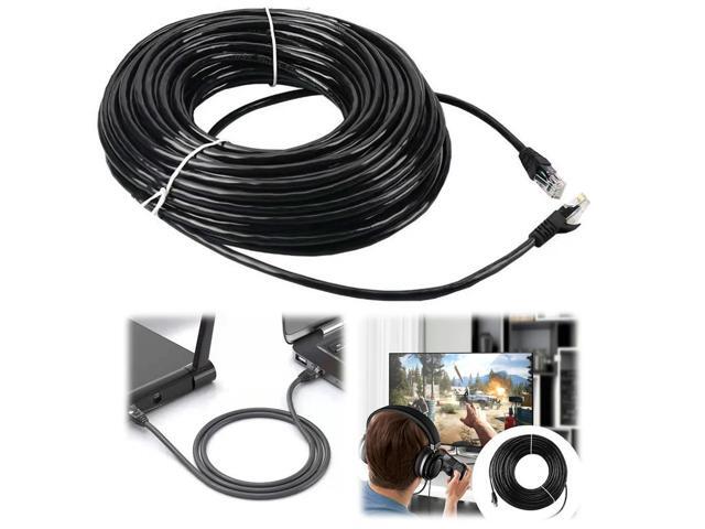 Cat6 External Ethernet Cable Heavy Duty Network Patch Cable Double Jackets Internet Cord for in Wall Direct Burial Router