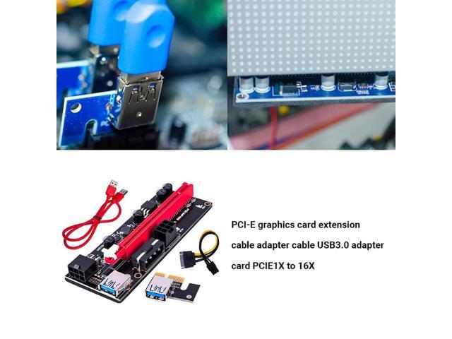 USB 3.0 PCIE Extension Cable Riser Express 16X Extender Riser Adapter Card 6 Pin Power Cable for Window System/XP