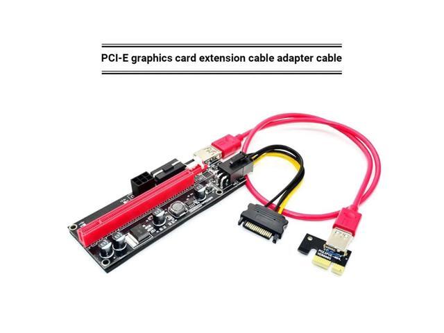 USB 3.0 PCIE Extension Cable Riser Express 16X Extender Riser Adapter Card 6 Pin Power Cable for Window System/XP