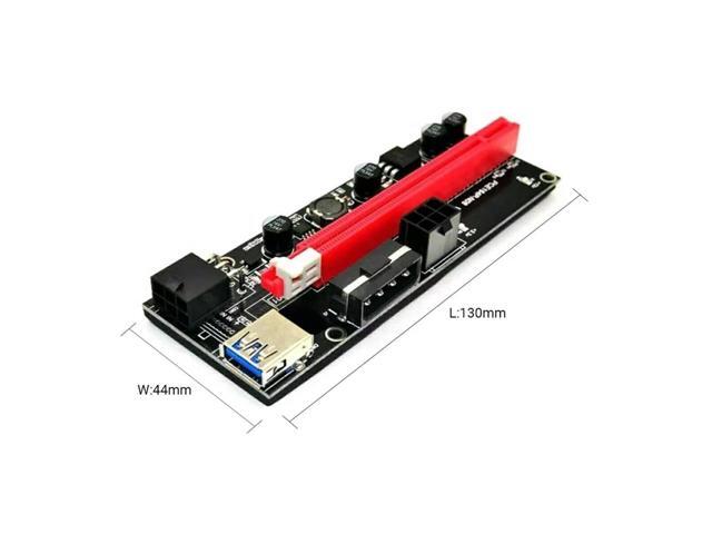USB 3.0 PCIE Extension Cable Riser Express 16X Extender Riser Adapter Card 6 Pin Power Cable for Window System/XP