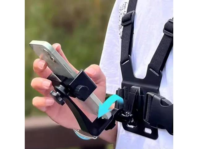 Phone Chest Mount Harness Holder Adjustable Chesty Body Mount Vest & Body Holder for Most Cell Phones Action Cameras POV/VLOG