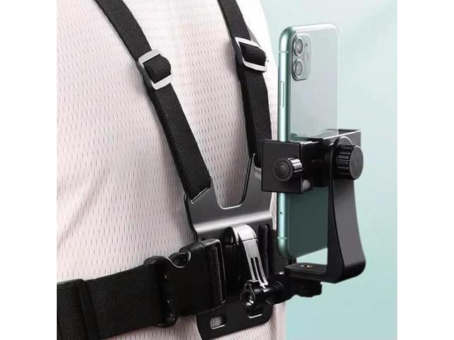 Phone Chest Mount Harness Holder Adjustable Chesty Body Mount Vest & Body Holder for Most Cell Phones Action Cameras POV/VLOG