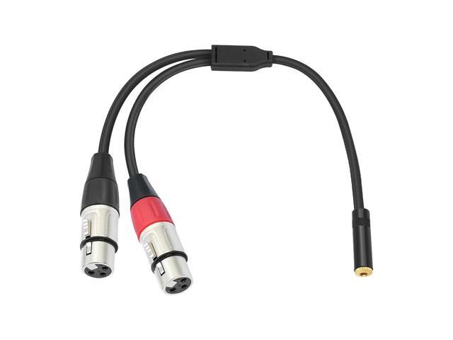 3.5mm Dual XLR To 1/8 Female Adapter 0.3m 1/8 To XLR Microphone Cable for Stereo Mic To L & R Audio Track