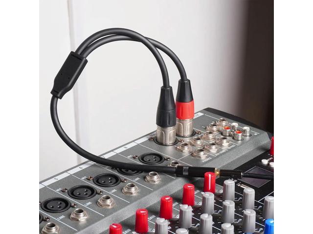 3.5mm Dual XLR To 1/8 Female Adapter 0.3m 1/8 To XLR Microphone Cable for Stereo Mic To L & R Audio Track