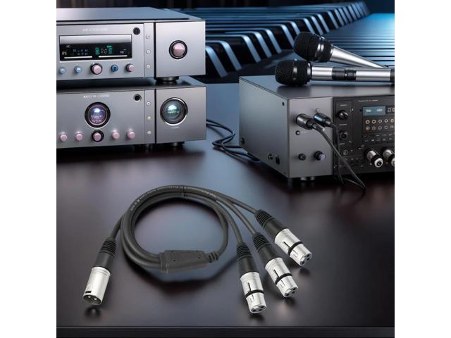 3Pin Audio Cable Adaptor Male To 3 Female Microphone Cable Lightweight Balanced XLR Mic Cord for Mixer Microphone Amplifier
