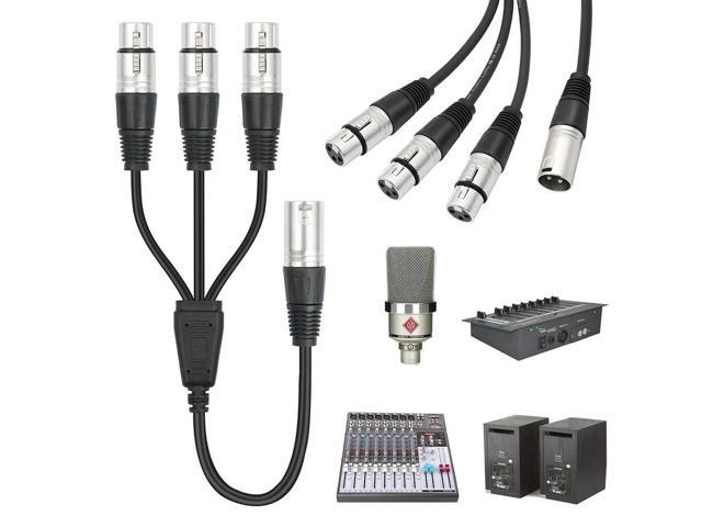 3Pin Audio Cable Adaptor Male To 3 Female Microphone Cable Lightweight Balanced XLR Mic Cord for Mixer Microphone Amplifier