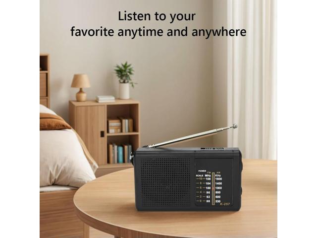 Portable Radio with Speaker Mini Transistor Radio Telescopic Antenna Small Radio with LED Indicator for Indoor Outdoor
