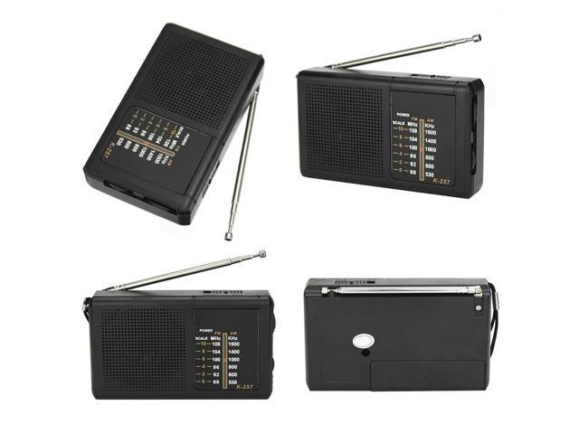Portable Radio with Speaker Mini Transistor Radio Telescopic Antenna Small Radio with LED Indicator for Indoor Outdoor