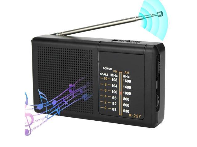 Portable Radio with Speaker Mini Transistor Radio Telescopic Antenna Small Radio with LED Indicator for Indoor Outdoor