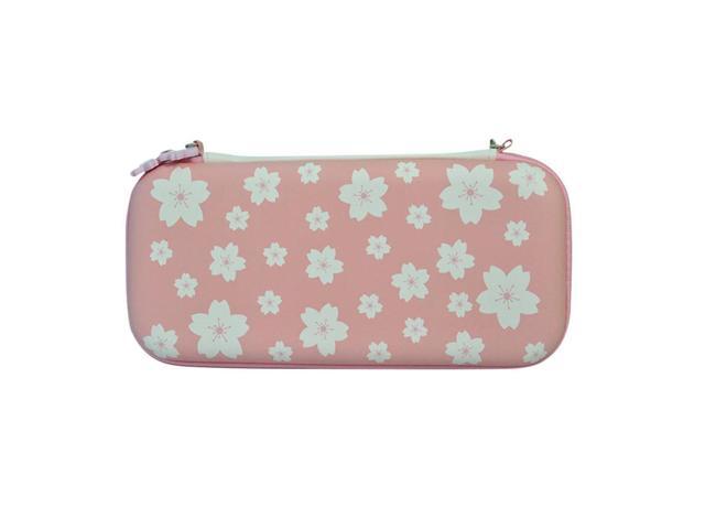 EVA Cute Hard Carrying Case Shockproof Pink Sakura Protective Case Anti-Scratch Carrying Bag for Nintendo Switch and Switch OLED