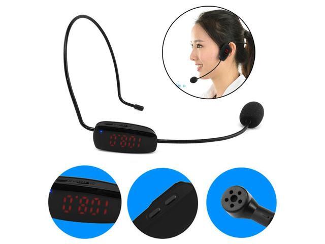 FM Wireless Microphone Headset Tube Display Radio Mic Multi-channel Head Mic for Speaking Teaching Tour Guide Instructor