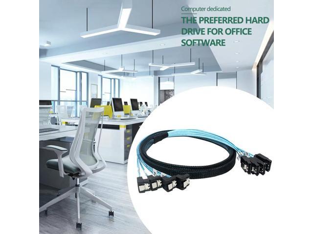90 Degrees SATA 3.0 Mini SAS Cable Replacement Tinned Copper 6Gbps 4 SATA to 4 SATA 7 Pin SSD Data Cable