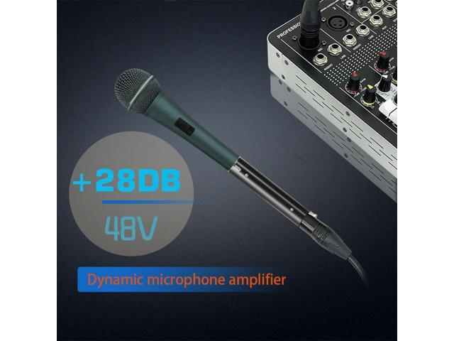 48V Mic Booster Preamplifier Compact Dynamic Microphone Booster Dynamic Mic Amplifier for DM1