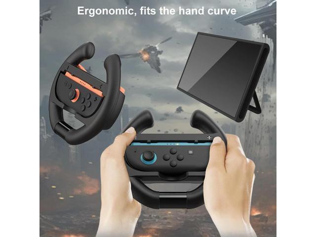 2pcs/Set Racing Steering Wheels for Switch 2 Handle Grips Plastic Racing Game Wheel for Nintendo for Switch 2 Controller Gamepad