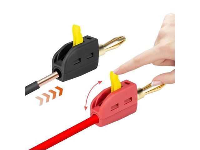 10Pcs 4mm High Current Plugs Six-Lea Gold-Plated Banana Connector Self-Locking Quick Connect Plug for 32A Electrical Test