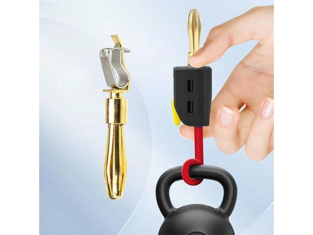 10Pcs 4mm High Current Plugs Six-Lea Gold-Plated Banana Connector Self-Locking Quick Connect Plug for 32A Electrical Test