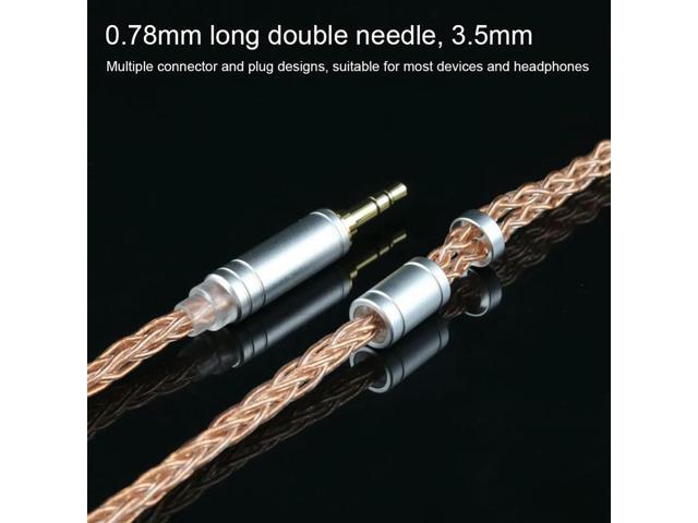 1.25m IEM Cable Silver Plated Earphone Cords 2 Pin 0.78mm Long Earbud Cord In Ear Monitor Cable for Audiophile Musician