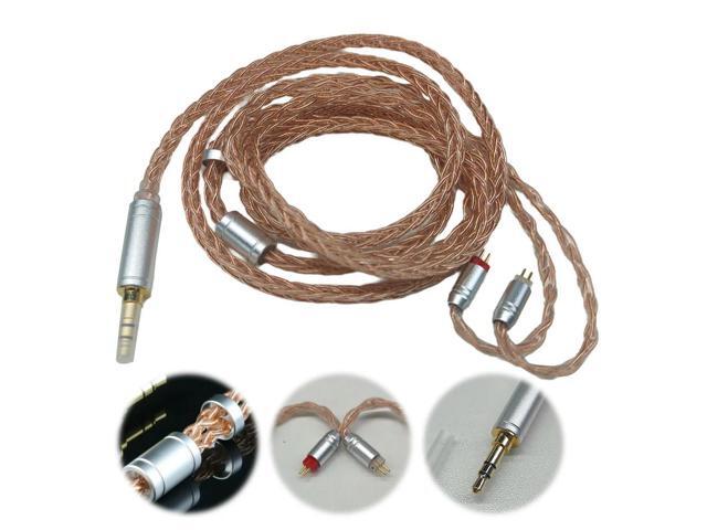 1.25m IEM Cable Silver Plated Earphone Cords 2 Pin 0.78mm Long Earbud Cord In Ear Monitor Cable for Audiophile Musician