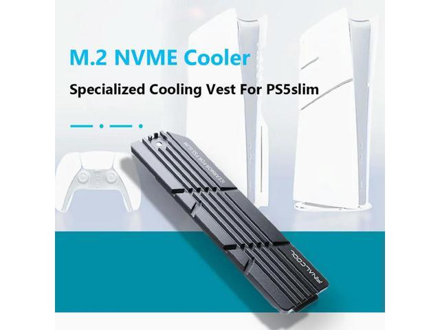 For PS5 Slim SSD Heatsink with Silicone Pads SSD Heatsink Gasket Cooling Accessories Kit for 2280 M.2 NVMe SSD