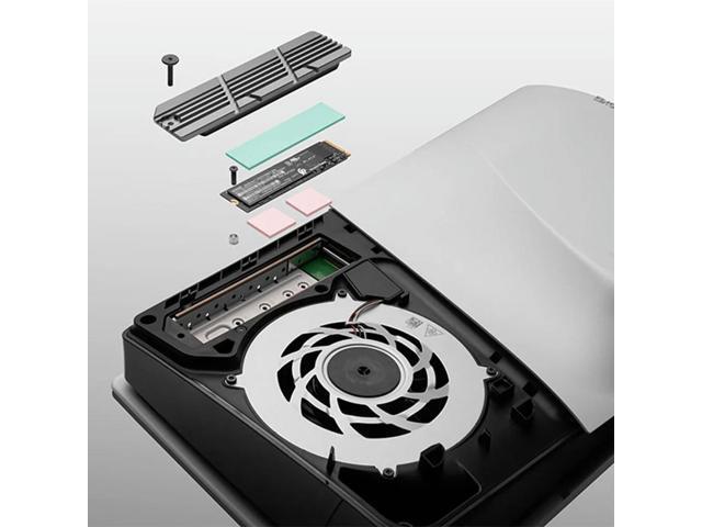 For PS5 Slim SSD Heatsink with Silicone Pads SSD Heatsink Gasket Cooling Accessories Kit for 2280 M.2 NVMe SSD
