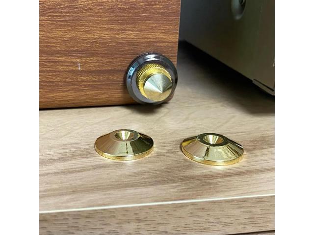 4pcs Copper Speaker Spikes Stand CD Subwoofer Amplifier Turntable Isolation Feet