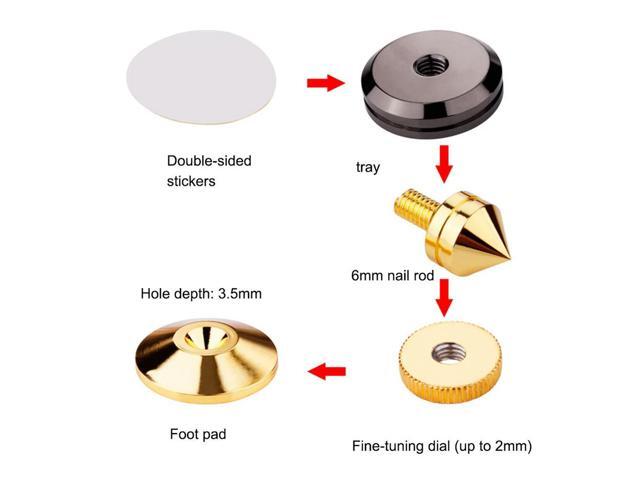 4pcs Copper Speaker Spikes Stand CD Subwoofer Amplifier Turntable Isolation Feet