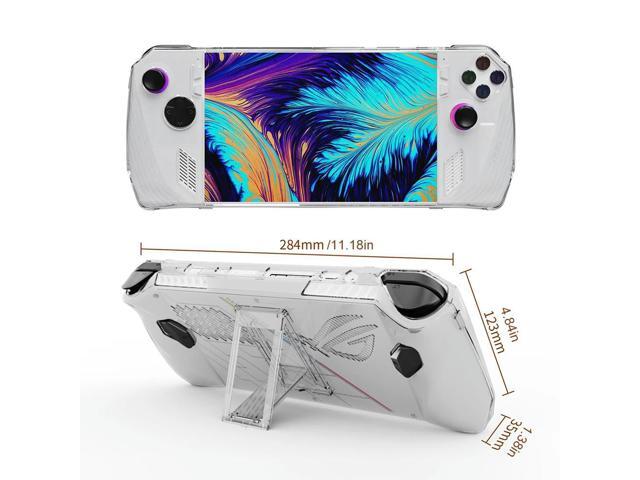 Transparent Protective Case PC Shell Protective Cover Shockproof Anti-collision with Folding Stand for ROG Ally Game Console