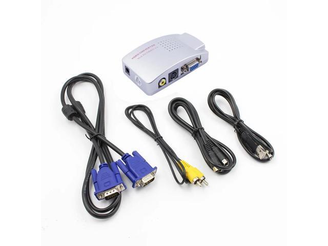 PC Laptop VGA to TV RCA Composite S-video Switch Converter Adapter