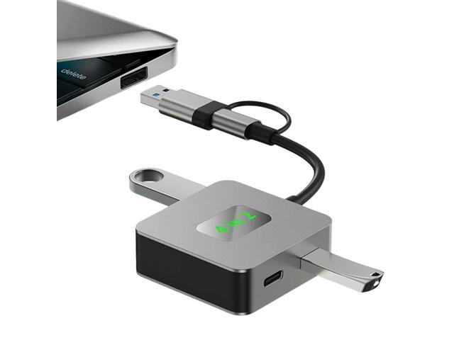 USB 3.2 Hub 4 in 1 USB C Hub Aluminium Alloy Case USB C Dock 2*USB3.2+2*USB-C3.2 Docking Station Type C HUB Computer Accessories