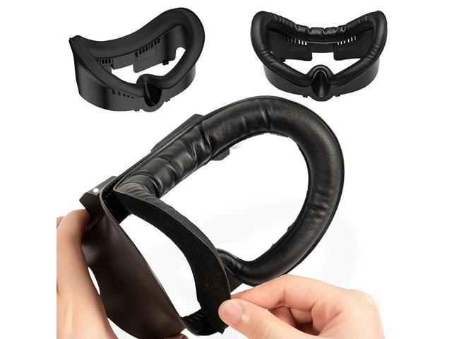 3-In-1 Facial Interface & Face Cover Pad Breathable PU Leather Ice Silk Fabric Replacement Foam Pad for Quest 3 Accessories