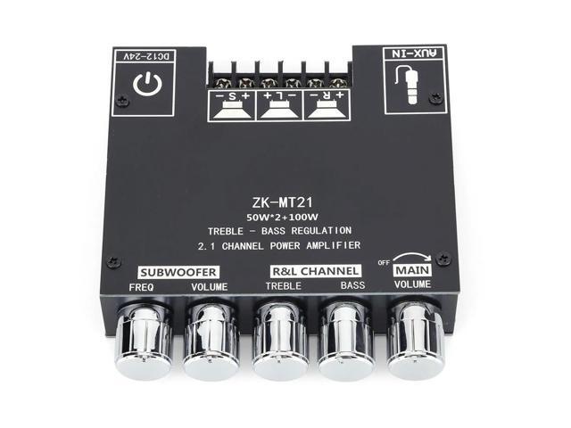 2.1 Channel Bluetooth-Compatible Audio Power Amplifier Module BT 3.5mm AUX 50Wx2+100W Stereo Audio Amp Board for Speaker