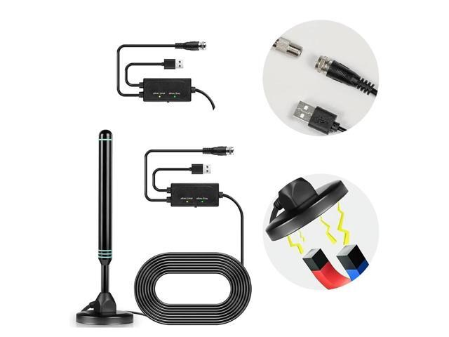 TV Antenna with Amplified Receiver Strong Aerial Magnetic Base Booster Aerial for Miles Long Range