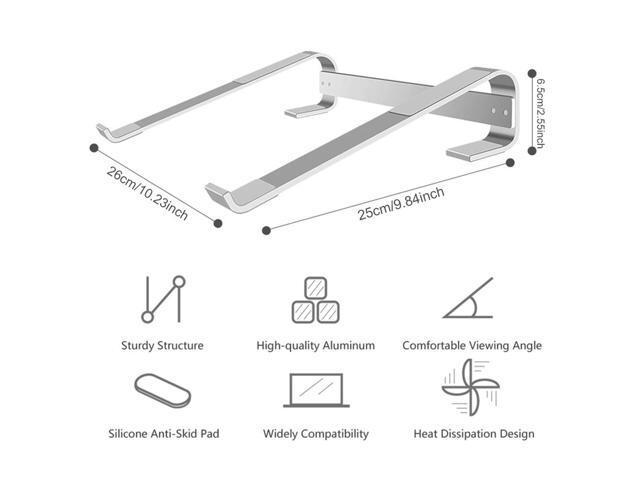 Desk Laptop Stand Aluminum Alloy Cooling Stand Ergonomic Ventilated Support Portable Holder for 10-18inch Laptop