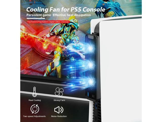 Game Console Cooling Fan USB3.0 Cooling Fan Quiet Fan LED Light with 3 Fans for 5 Disc & Edition