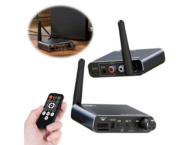 Bluetooth-Compatible 5.4 Wireless Adapter 3.5mm AUX Wireless Audio Adapter Support U-Disk Playback TF Card for TV Car Speaker