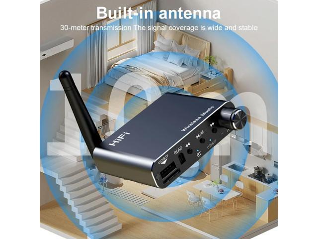 Bluetooth-Compatible 5.4 Wireless Adapter 3.5mm AUX Wireless Audio Adapter Support U-Disk Playback TF Card for TV Car Speaker