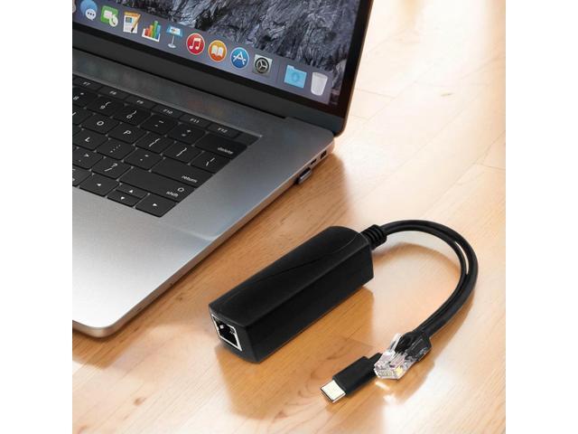 PoE 48V To USB-C 5V/4A Output IEEE802.3af/at Compliant PoE Power Over Ethernet Splitter Adapter for Raspberry Pi 5
