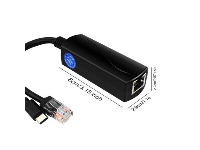 PoE 48V To USB-C 5V/4A Output IEEE802.3af/at Compliant PoE Power Over Ethernet Splitter Adapter for Raspberry Pi 5